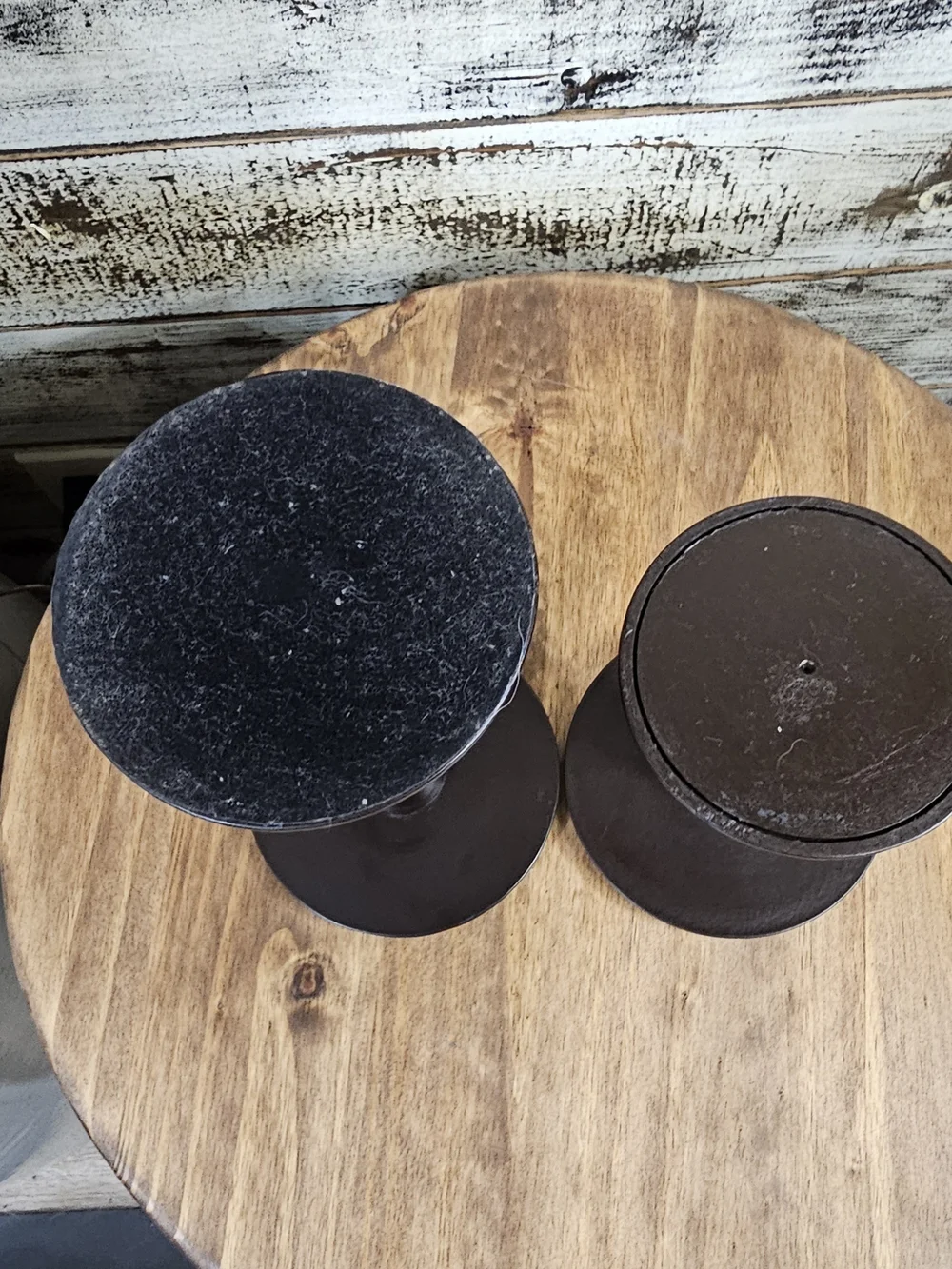 Classic Brown Candle Holder Pair